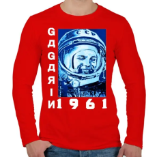 PRINTFASHION Gagarin 1961 - Férfi hosszú ujjú póló - Piros
