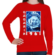 PRINTFASHION Gagarin 1961 - Női pulóver - Piros női pulóver, kardigán