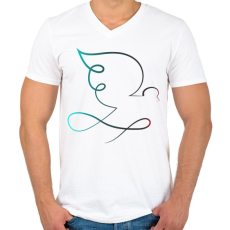 PRINTFASHION Galamb - Férfi V-nyakú póló - Fehér