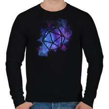 PRINTFASHION Galaxis D20 (Nagy) - Férfi pulóver - Fekete férfi pulóver, kardigán