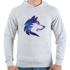 PRINTFASHION Galaxis farkas - Férfi kapucnis pulóver - Sport szürke