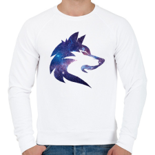 PRINTFASHION Galaxis farkas - Férfi pulóver - Fehér férfi pulóver, kardigán