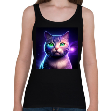 PRINTFASHION Galaxy Cat - Női atléta - Fekete