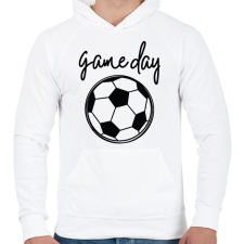 PRINTFASHION Game day - Férfi kapucnis pulóver - Fehér férfi pulóver, kardigán