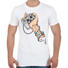 PRINTFASHION Game in hand - Férfi póló - Fehér