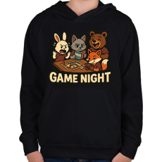 PRINTFASHION Game Night - Gyerek kapucnis pulóver - Fekete