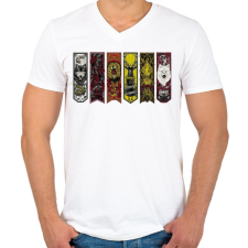 PRINTFASHION Game of Thrones Season - Férfi V-nyakú póló - Fehér férfi póló