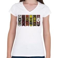 PRINTFASHION Game of Thrones Season - Női V-nyakú póló - Fehér női póló