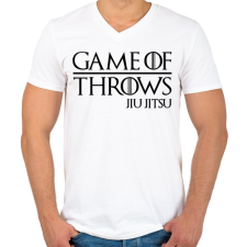 PRINTFASHION Game of throws JJ - Férfi V-nyakú póló - Fehér férfi póló