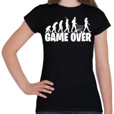 PRINTFASHION Game over evolúció fehér - Női póló - Fekete