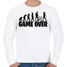 PRINTFASHION Game over evolúció fekete - Férfi pulóver - Fehér férfi pulóver, kardigán