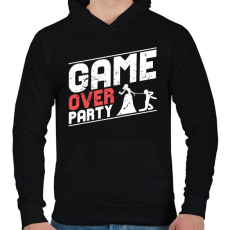 PRINTFASHION GAME OVER - Férfi kapucnis pulóver - Fekete