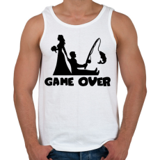 PRINTFASHION Game over horgászos - Férfi atléta - Fehér