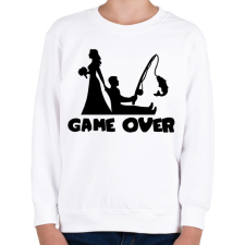 PRINTFASHION Game over horgászos - Gyerek pulóver - Fehér gyerek pulóver, kardigán