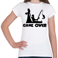 PRINTFASHION Game over horgászos - Női póló - Fehér női póló