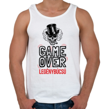 PRINTFASHION Game over - legénybúcsú - Férfi atléta - Fehér atléta, trikó