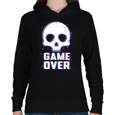 PRINTFASHION Game Over - Női kapucnis pulóver - Fekete