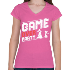 PRINTFASHION GAME OVER - Női V-nyakú póló - Rózsaszín női póló