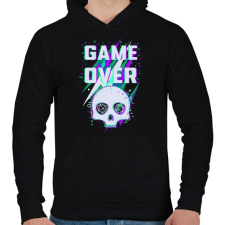 PRINTFASHION Game Over (sötét) - Férfi kapucnis pulóver - Fekete férfi pulóver, kardigán