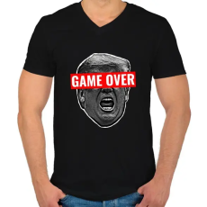 PRINTFASHION Game Over Trump Design - Férfi V-nyakú póló - Fekete