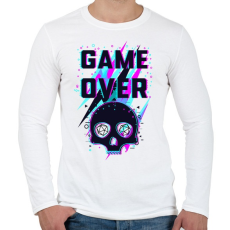 PRINTFASHION Game Over (világos) - Férfi hosszú ujjú póló - Fehér