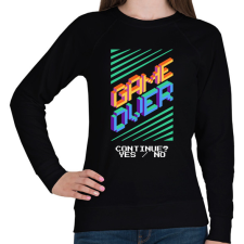 PRINTFASHION gameover - Női pulóver - Fekete női pulóver, kardigán