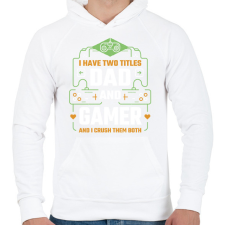 PRINTFASHION Gamer apa - Férfi kapucnis pulóver - Fehér férfi pulóver, kardigán