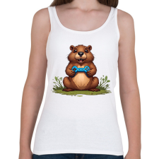 PRINTFASHION gamer bober - Női atléta - Fehér női trikó