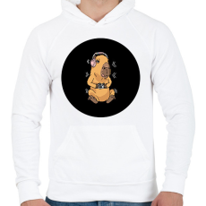 PRINTFASHION Gamer capybara - Férfi kapucnis pulóver - Fehér