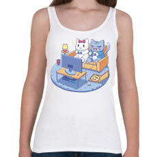 PRINTFASHION Gamer cica pár - Női atléta - Fehér