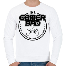 PRINTFASHION Gamer Dad - Férfi pulóver - Fehér férfi pulóver, kardigán