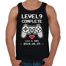 PRINTFASHION Gamer évforduló - fehér - Férfi atléta - Fekete