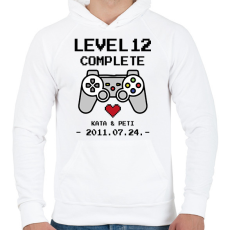 PRINTFASHION Gamer évforduló - Férfi kapucnis pulóver - Fehér