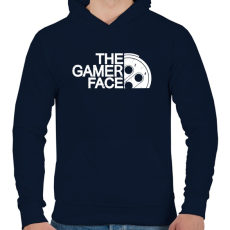 PRINTFASHION Gamer Face - Férfi kapucnis pulóver - Sötétkék