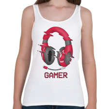 PRINTFASHION Gamer fejhallgató - Női atléta - Fehér női trikó