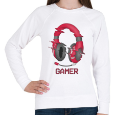 PRINTFASHION Gamer fejhallgató - Női pulóver - Fehér női pulóver, kardigán