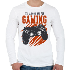 PRINTFASHION gamer - Férfi hosszú ujjú póló - Fehér férfi póló