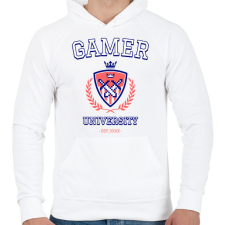 PRINTFASHION gamer - Férfi kapucnis pulóver - Fehér férfi pulóver, kardigán