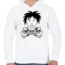 PRINTFASHION Gamer - Férfi kapucnis pulóver - Fehér férfi pulóver, kardigán