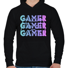 PRINTFASHION Gamer - Férfi kapucnis pulóver - Fekete férfi pulóver, kardigán