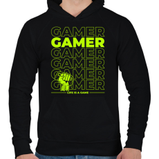 PRINTFASHION gamer - Férfi kapucnis pulóver - Fekete