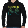 PRINTFASHION GAMER  - Férfi kapucnis pulóver - Fekete