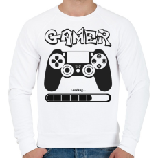 PRINTFASHION Gamer - Férfi pulóver - Fehér