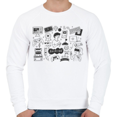 PRINTFASHION gamer - Férfi pulóver - Fehér