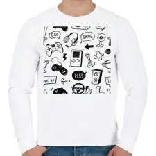 PRINTFASHION gamer - Férfi pulóver - Fehér férfi pulóver, kardigán