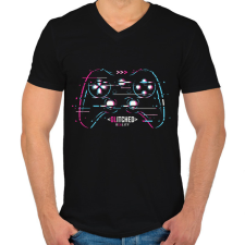 PRINTFASHION gamer - Férfi V-nyakú póló - Fekete férfi póló