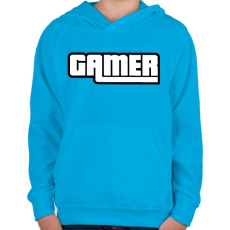 PRINTFASHION Gamer GTA style - Gyerek kapucnis pulóver - Azúrkék
