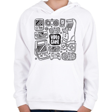 PRINTFASHION gamer - Gyerek kapucnis pulóver - Fehér