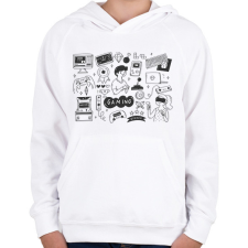 PRINTFASHION gamer - Gyerek kapucnis pulóver - Fehér gyerek pulóver, kardigán