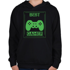 PRINTFASHION Gamer  - Gyerek kapucnis pulóver - Fekete gyerek pulóver, kardigán